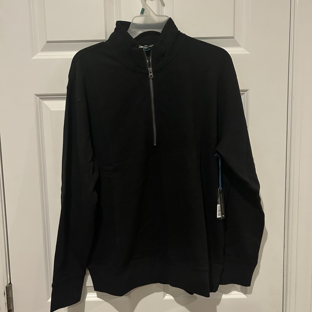 NWT Stance Shelter Half Zip Sweatshirt Mens M Black Butter Blend MAPPD22HZP $95